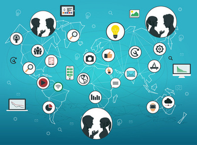 网络脉动 当黑色智能手机人与矢量设计相遇